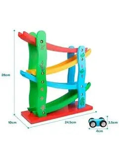4 Layers Children Wooden Sliding Motor Racing Track Toy Car Game Ramp Racers With Cars - Breez Shop