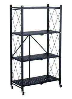 4-Tire Scratch-Resistant Storage Rack Black - Breeze Arabia