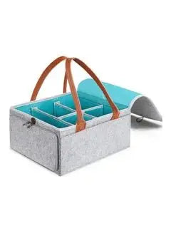 Baby Diaper Caddy Bag With Zipper Lid And Leather Handle - Breez Shop