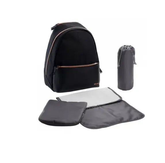 Beaba San Francisco Backpack Black And Pink Gold - Breeze Arabia