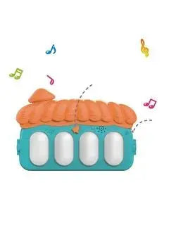 Musical Piano Play Indoor Mat Center With Melodies Rattle For Kids Multicolour - Breeze Arabia