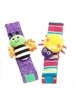 Top-Quality Material 4-Piece Infant Socks And Wrist Rattles Toy Set For Kids - Breeze Arabia