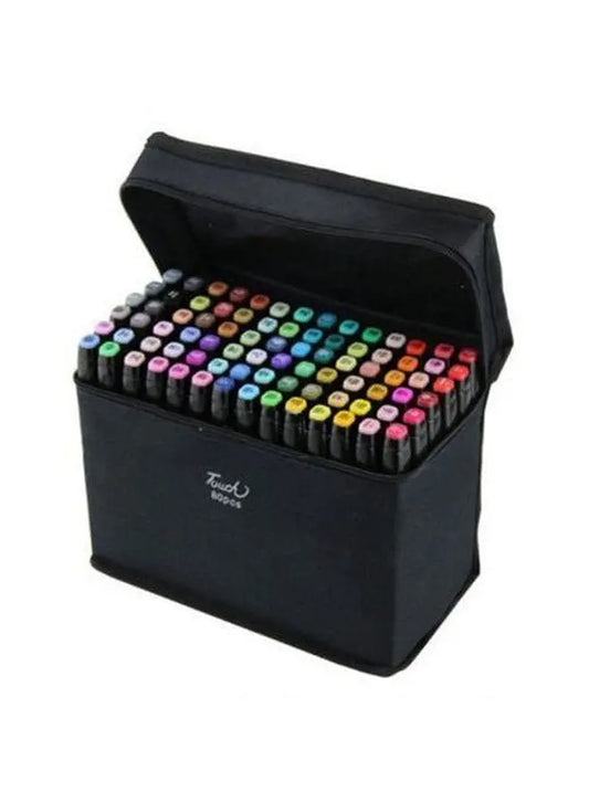 80-Piece Twin Side Marker Pens Set Multicolour Markers Set - Breeze Arabia