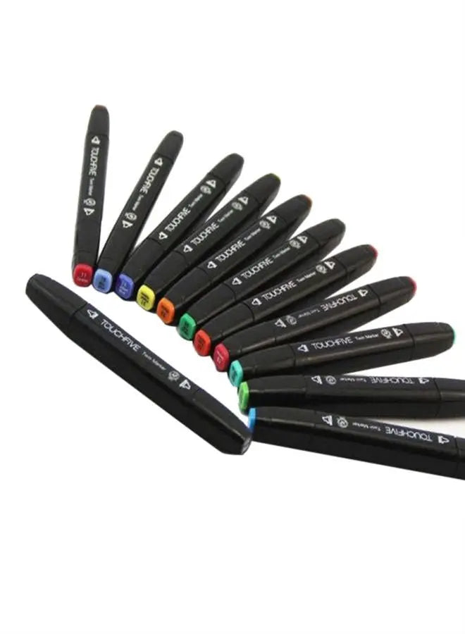 80-Piece Twin Side Marker Pens Set Multicolour Markers Set - Breeze Arabia
