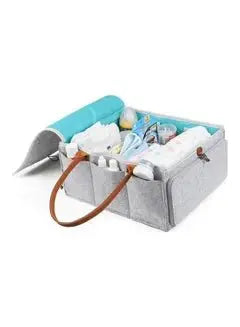 Baby Diaper Caddy Bag With Zipper Lid And Leather Handle - Breez Shop