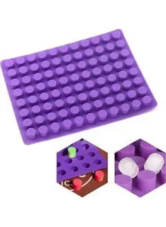 Baking Supplies 88 Cavities Mini Round Small Cheesecake Silicone Molds for Chocolate Clover Jelly Candy Ice Mold Purple 11.76x11.22x0.8inch - Breez Shop