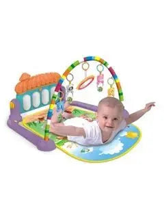Musical Piano Play Indoor Mat Center With Melodies Rattle For Kids Multicolour - Breeze Arabia